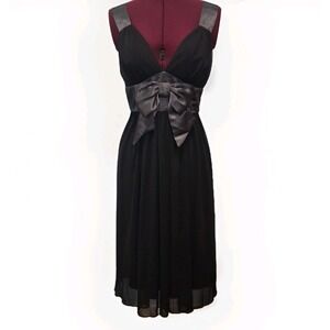 EnFocus‎ Studio  Dress Black Empire Waist Gothic Babydoll Cocktail  Bow Size 12